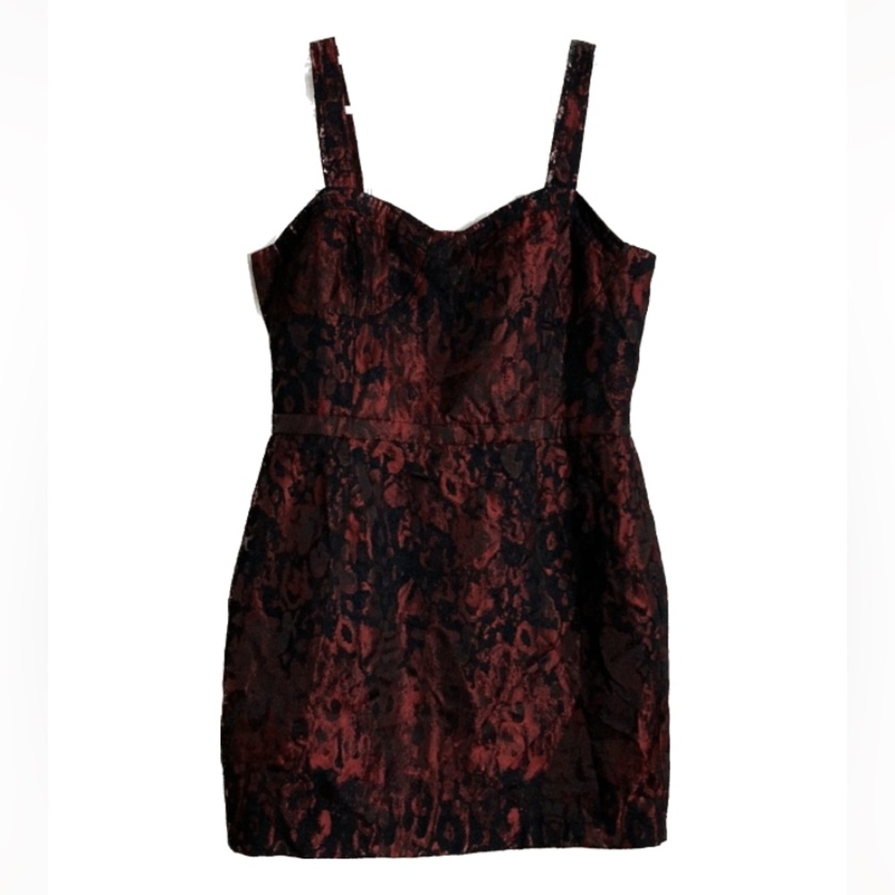 Lucca Couture red and black mini dress cheetah print Medium NWT